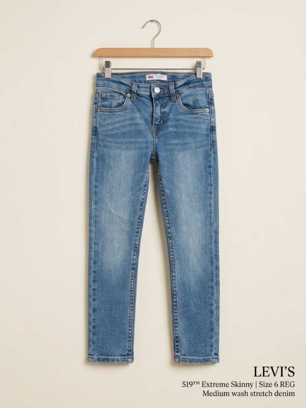 Levi's 519 Extreme Skinny Boys' Jeans – Size 5-6 Regular